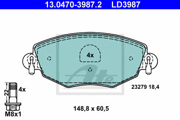 Ate ATE CERAMIC disc brake pads, set – price 307 PLN