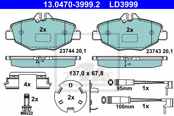 Ate ATE CERAMIC disc brake pads, set – price 359 PLN
