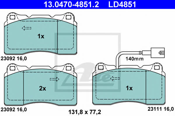 Ate ATE CERAMIC disc brake pads, set – price 509 PLN