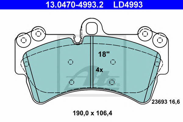 Ate 13.0470-4993.2 ATE CERAMIC disc brake pads, set 13047049932
