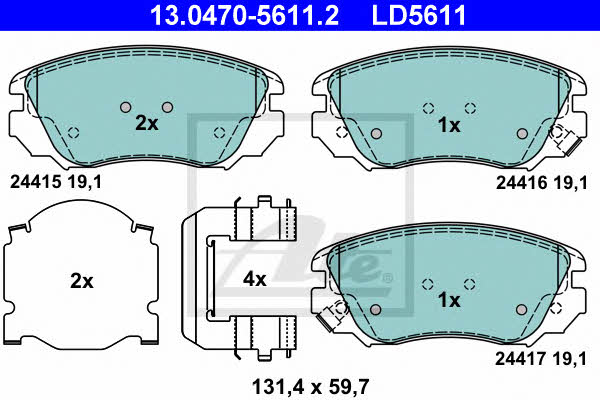 Ate ATE CERAMIC disc brake pads, set – price 415 PLN