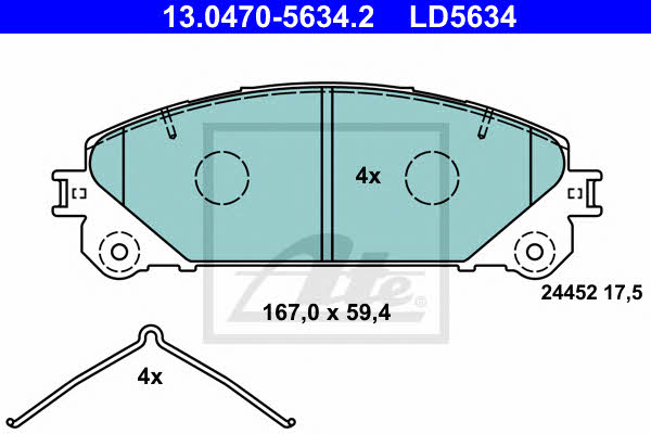 Ate 13.0470-5634.2 ATE CERAMIC disc brake pads, set 13047056342