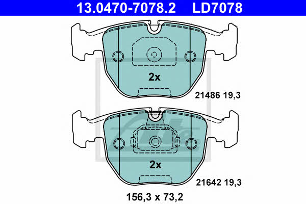 Ate ATE CERAMIC disc brake pads, set – price 439 PLN
