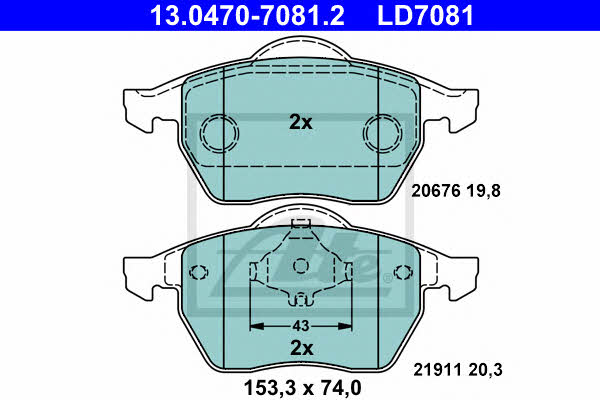Ate ATE CERAMIC disc brake pads, set – price 224 PLN