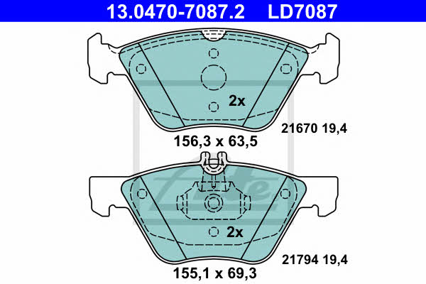 Ate ATE CERAMIC disc brake pads, set – price 302 PLN