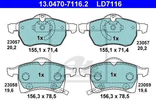 Ate ATE CERAMIC disc brake pads, set – price 228 PLN
