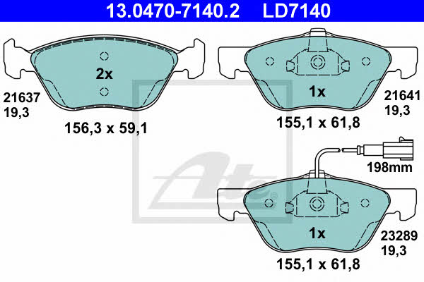 Ate ATE CERAMIC disc brake pads, set – price 304 PLN