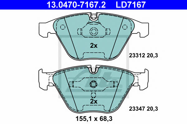 Ate ATE CERAMIC disc brake pads, set – price 473 PLN