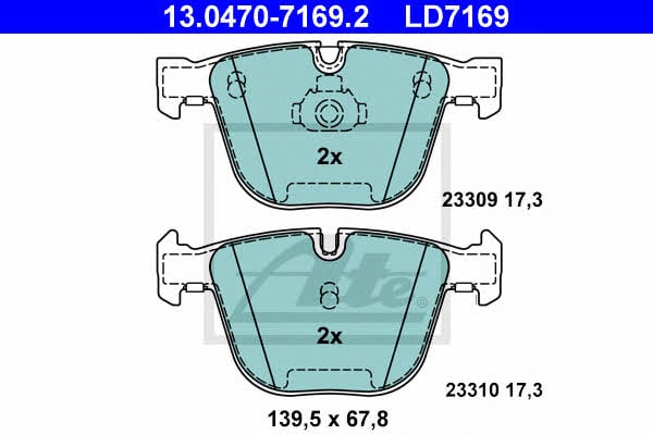 Ate ATE CERAMIC disc brake pads, set – price 415 PLN