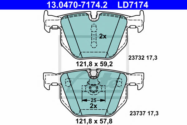 Ate ATE CERAMIC disc brake pads, set – price 379 PLN
