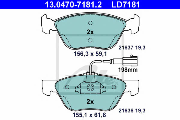 Ate ATE CERAMIC disc brake pads, set – price 270 PLN
