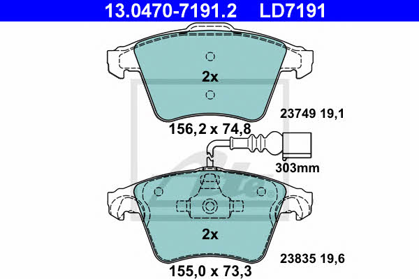 Ate ATE CERAMIC disc brake pads, set – price 365 PLN