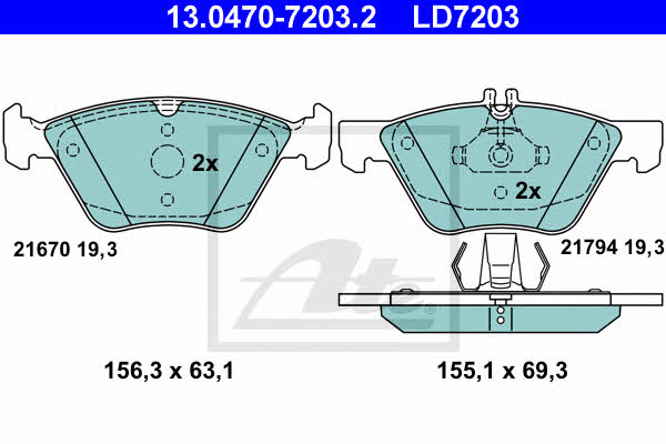 Ate ATE CERAMIC disc brake pads, set – price 368 PLN