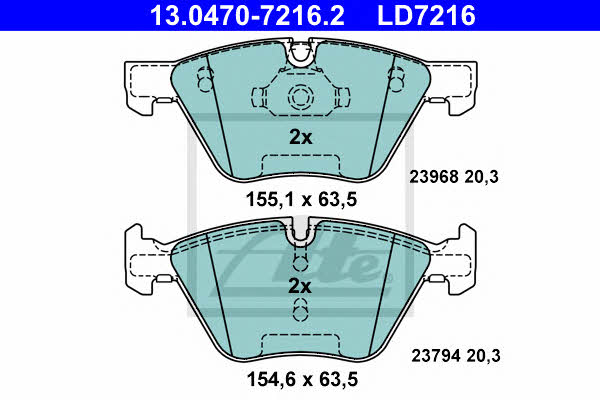 Ate ATE CERAMIC disc brake pads, set – price 397 PLN