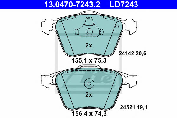 Ate ATE CERAMIC disc brake pads, set – price 380 PLN