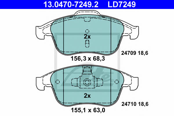 Ate ATE CERAMIC disc brake pads, set – price 218 PLN