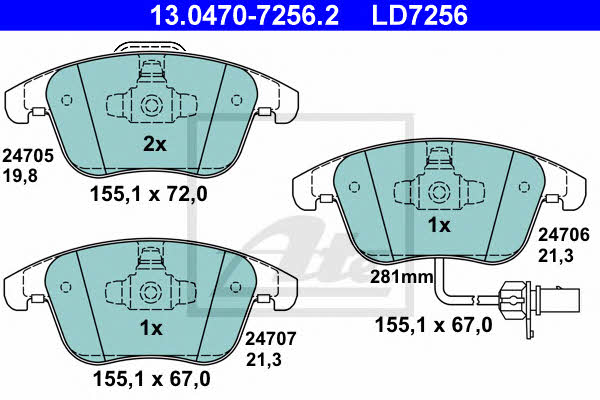 Ate ATE CERAMIC disc brake pads, set – price 452 PLN