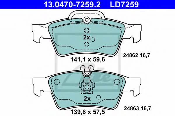 Ate ATE CERAMIC disc brake pads, set – price 296 PLN