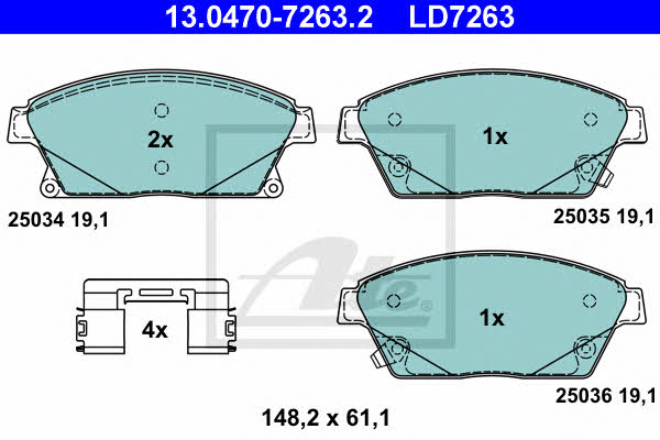 Ate ATE CERAMIC disc brake pads, set – price 336 PLN