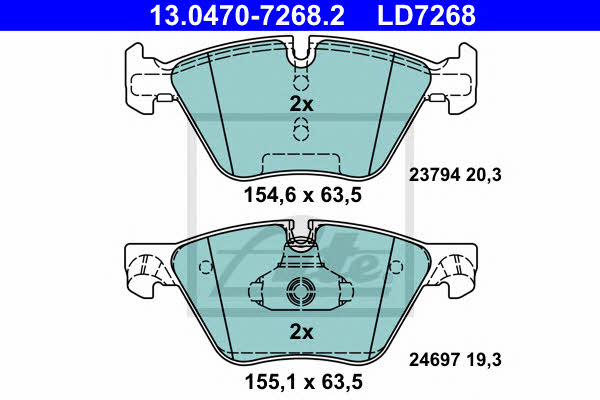Ate ATE CERAMIC disc brake pads, set – price 456 PLN