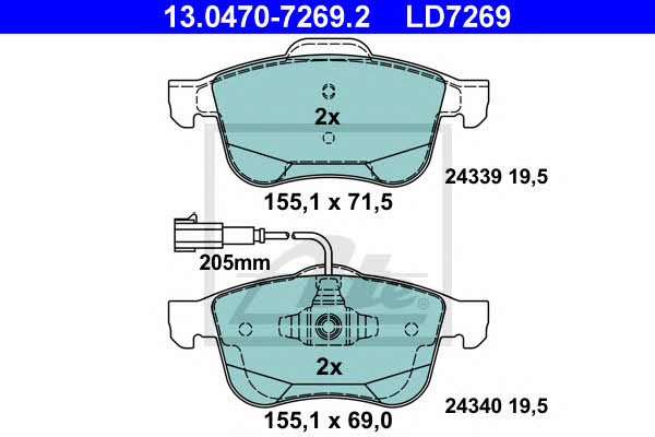Ate ATE CERAMIC disc brake pads, set – price 343 PLN