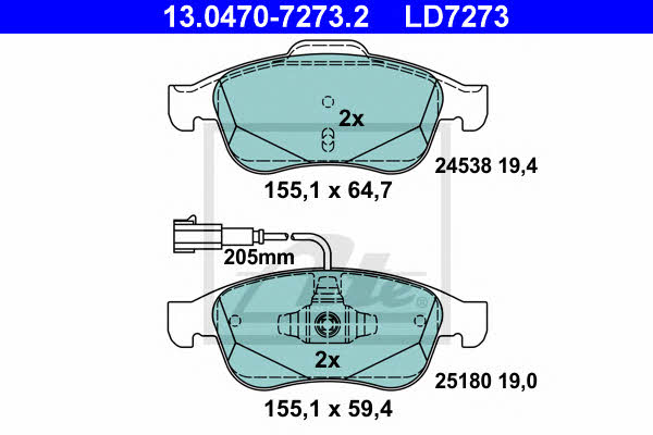 Ate ATE CERAMIC disc brake pads, set – price 352 PLN