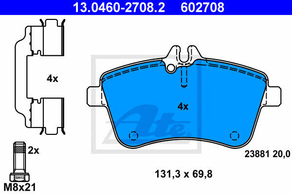 Ate Brake Pad Set, disc brake – price 169 PLN