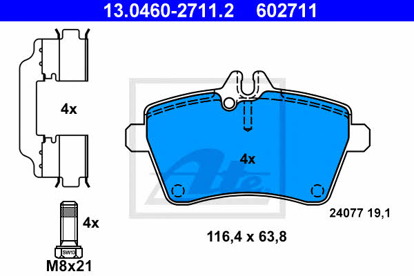 Ate Brake Pad Set, disc brake – price 155 PLN
