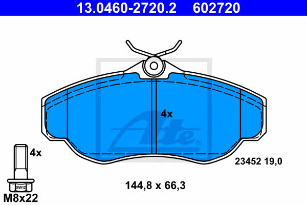 Ate Brake Pad Set, disc brake – price 288 PLN