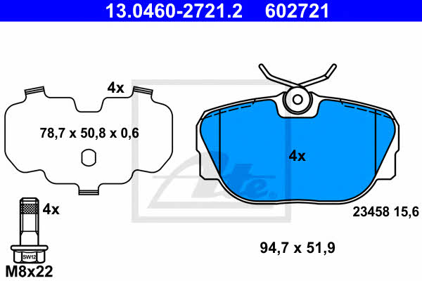 Ate Brake Pad Set, disc brake – price 207 PLN