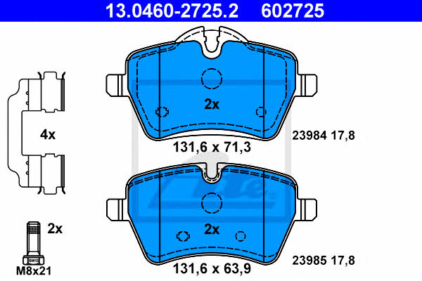 Ate Brake Pad Set, disc brake – price 257 PLN