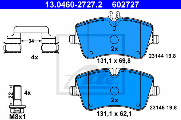 Ate Brake Pad Set, disc brake – price 220 PLN