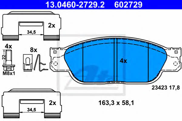Ate Brake pad set – price 261 PLN