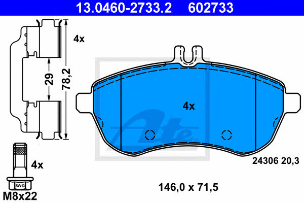 Ate Brake pad set – price 234 PLN