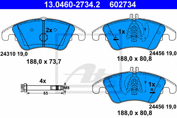 Ate Brake pad set – price 272 PLN