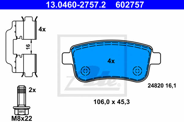 Ate Brake Pad Set, disc brake – price 209 PLN