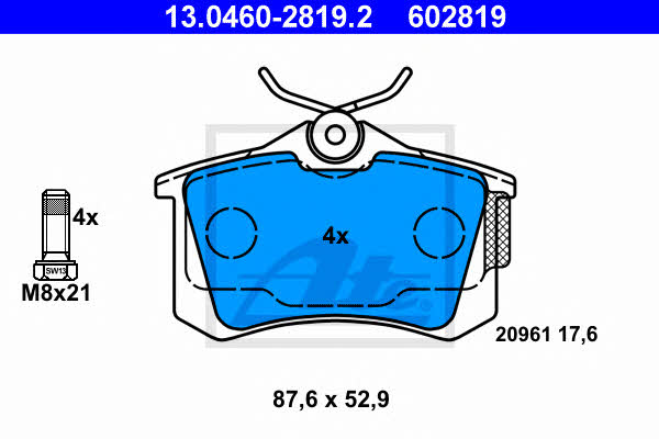 Ate Brake Pad Set, disc brake – price 120 PLN