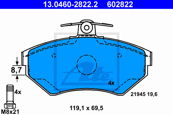 Ate Brake pad set – price 156 PLN