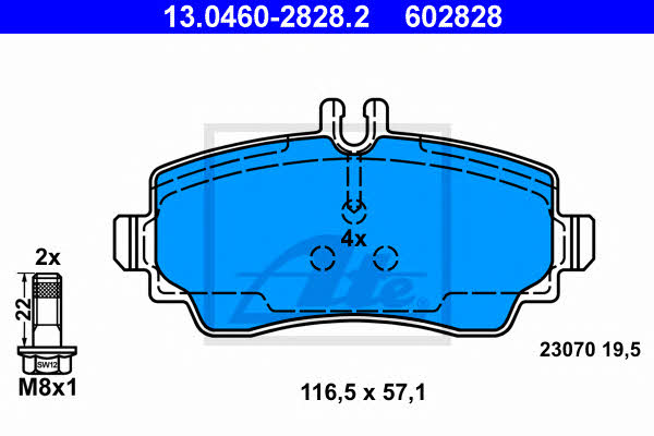 Ate Brake Pad Set, disc brake – price 174 PLN