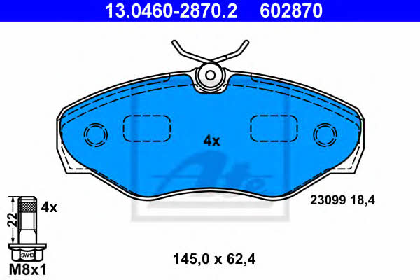 Ate Brake Pad Set, disc brake – price 175 PLN