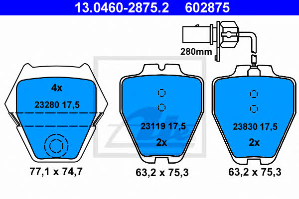 Ate Brake pad set – price 449 PLN