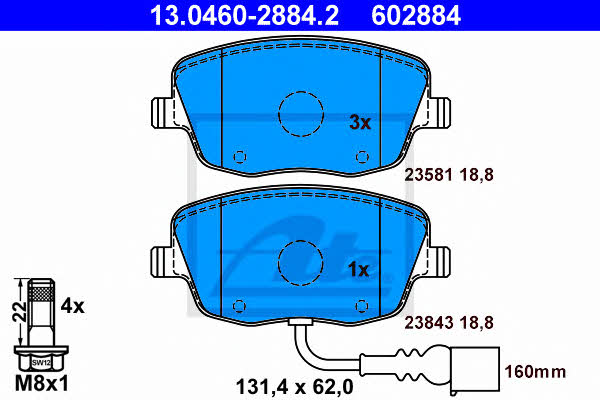 Ate Brake Pad Set, disc brake – price 193 PLN