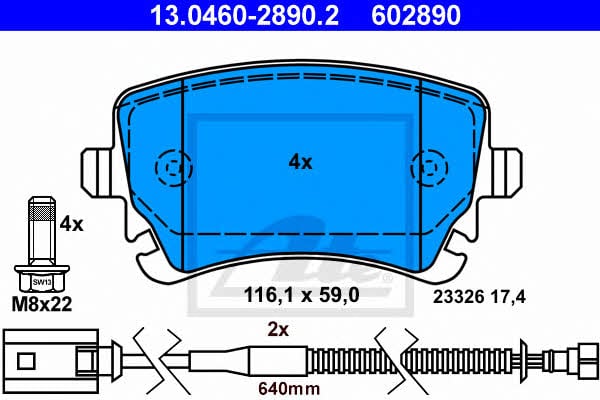 Ate Brake Pad Set, disc brake – price 254 PLN
