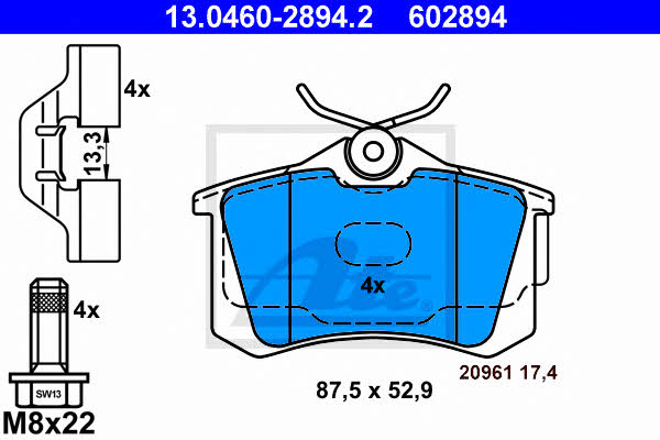 Ate Brake Pad Set, disc brake – price 115 PLN