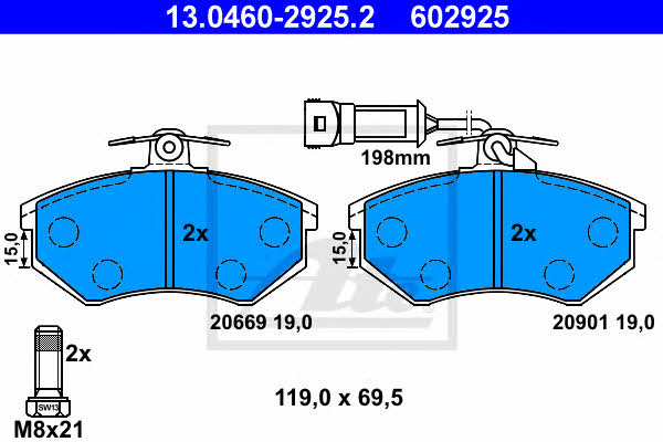 Ate Brake Pad Set, disc brake – price 144 PLN