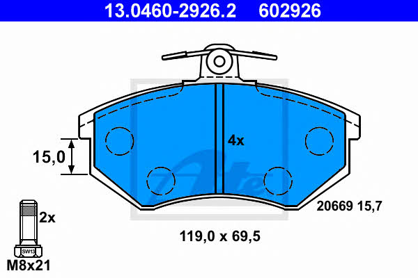 Ate Brake Pad Set, disc brake – price 143 PLN