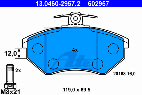 Ate Brake Pad Set, disc brake – price 111 PLN