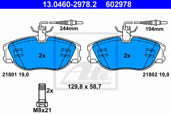 Ate Brake pad set – price [object Object] PLN