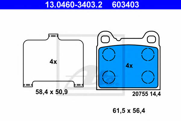 Ate Brake pad set – price 94 PLN