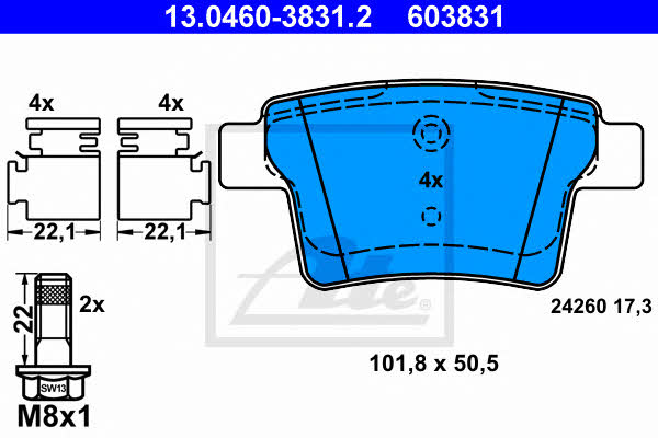 Ate Brake pad set – price 187 PLN